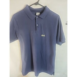 Le Tigre Polo Shirt Mens Medium Navy Blue Vintage USA Made